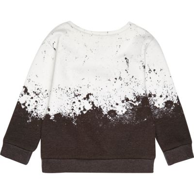 Mini boys white paint splatter sweatshirt